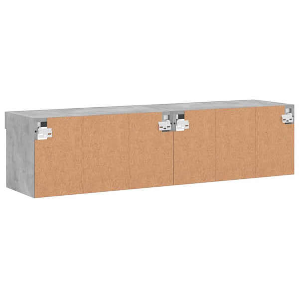 TV-Schränke mit LED Betongrau 60x30x30cm, 2er Set