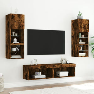 TV-Schrank Räuchereiche mit LED 60x30x30 cm