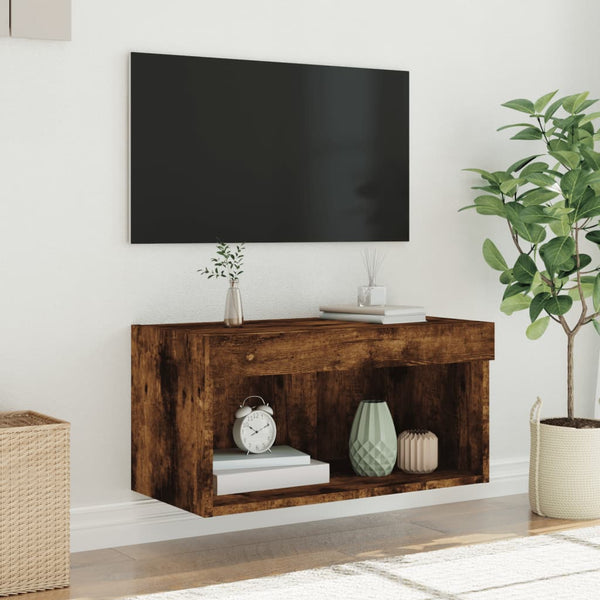 TV-Schrank Räuchereiche mit LED 60x30x30 cm