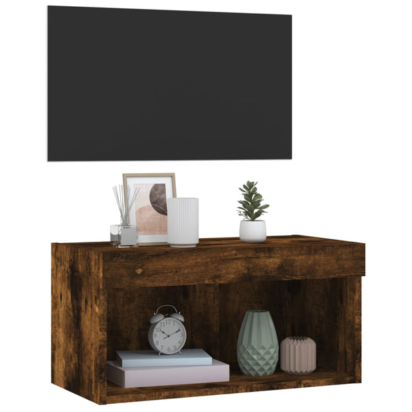 TV-Schrank Räuchereiche mit LED 60x30x30 cm
