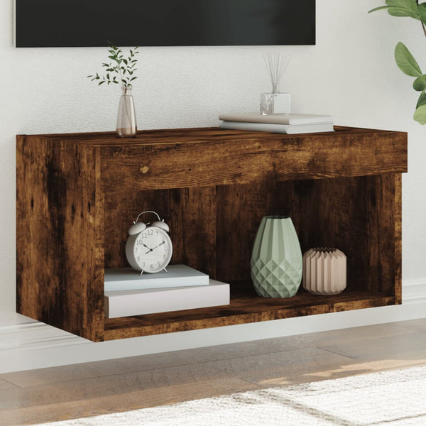 TV-Schrank Räuchereiche mit LED 60x30x30 cm