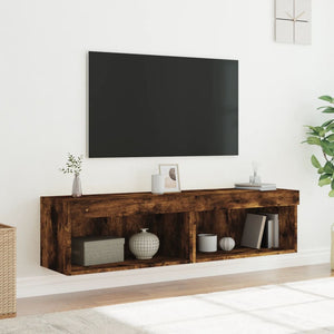 TV-Schränke mit LED Räuchereiche 60x30x30cm, 2er-Set