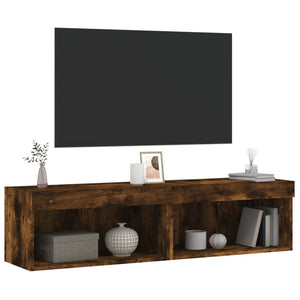 TV-Schränke mit LED Räuchereiche 60x30x30cm, 2er-Set