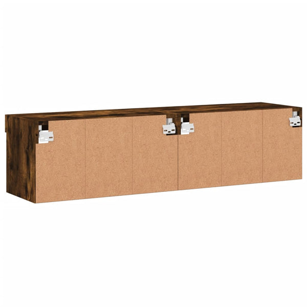 TV-Schränke mit LED Räuchereiche 60x30x30cm, 2er-Set