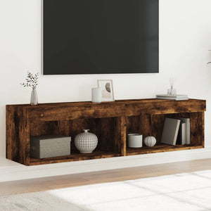 TV-Schränke mit LED Räuchereiche 60x30x30cm, 2er-Set