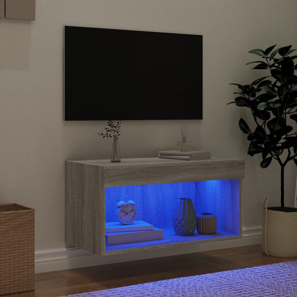 TV-Schrank Grau Sonoma mit LED