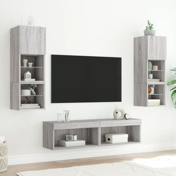 TV-Schrank Grau Sonoma mit LED