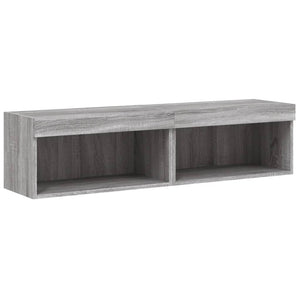 TV-Schränke mit LED-Leuchten Grau Sonoma 2er Set