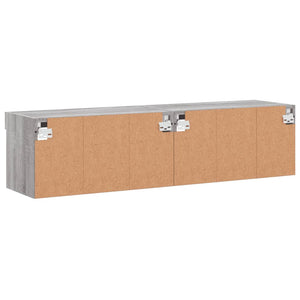 TV-Schränke mit LED-Leuchten Grau Sonoma 2er Set
