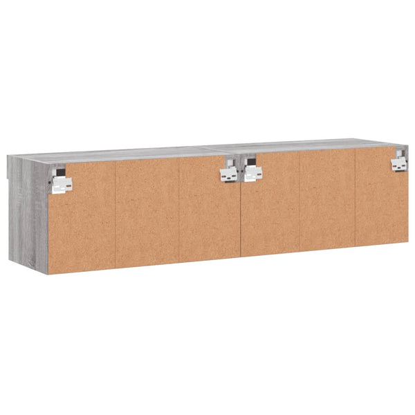 TV-Schränke mit LED-Leuchten Grau Sonoma 2er Set