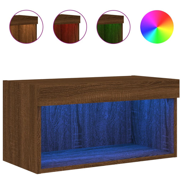 TV-Schrank mit LED Braun Eichen-Optik 60 cm