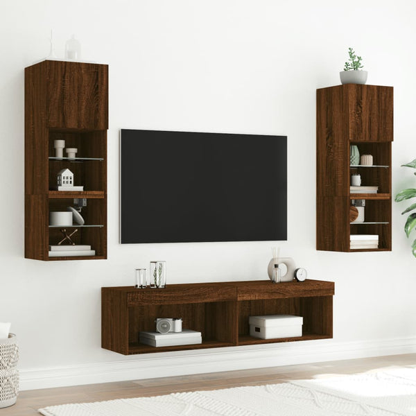 TV-Schrank mit LED Braun Eichen-Optik 60 cm
