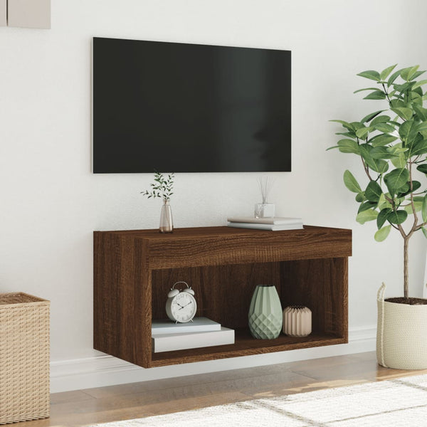 TV-Schrank mit LED Braun Eichen-Optik 60 cm