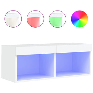 TV-Schrank Weiß mit LED 80cm