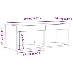 TV-Schrank Weiß mit LED 80cm