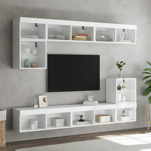 TV-Schrank Weiß mit LED 80cm