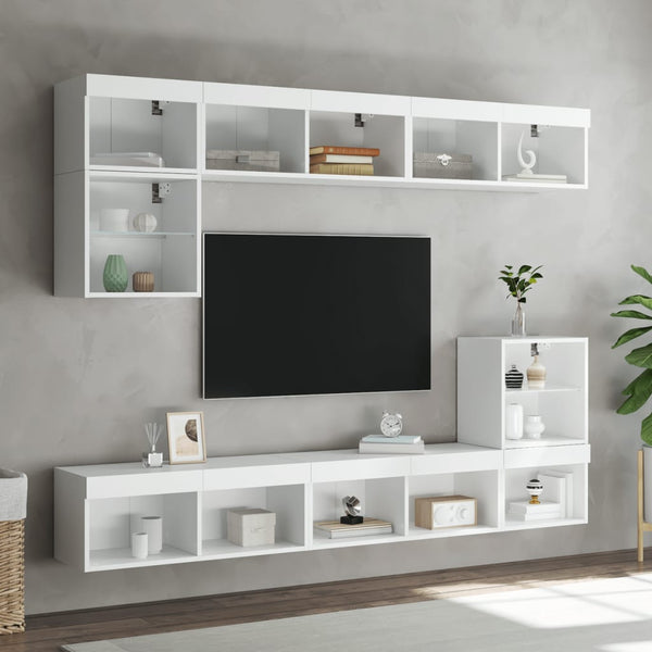 TV-Schrank Weiß mit LED 80cm
