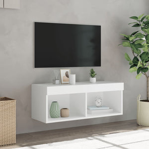 TV-Schrank Weiß mit LED 80cm