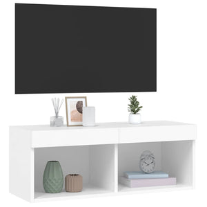 TV-Schrank Weiß mit LED 80cm
