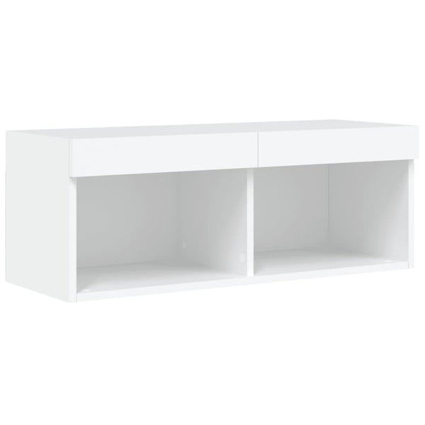 TV-Schrank Weiß mit LED 80cm