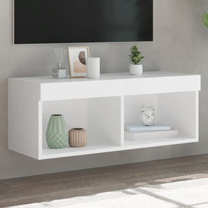 TV-Schrank Weiß mit LED 80cm