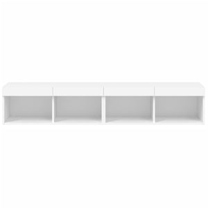 TV-Schränke mit LED, 2er Set, Weiß 80 cm
