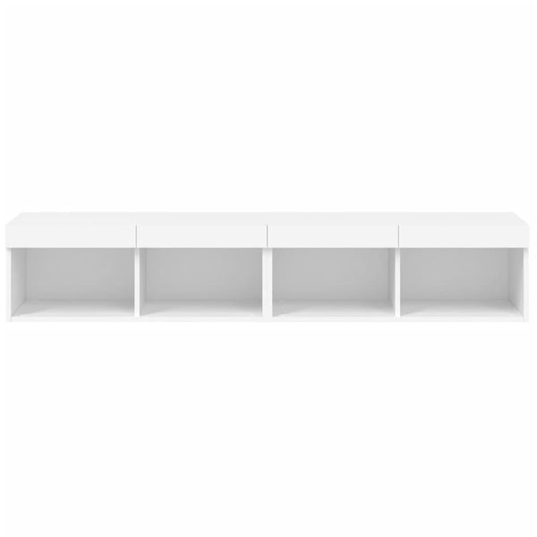 TV-Schränke mit LED, 2er Set, Weiß 80 cm
