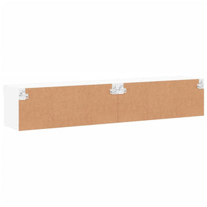 TV-Schränke mit LED, 2er Set, Weiß 80 cm