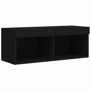 TV-Schrank mit LED Schwarz 80 cm