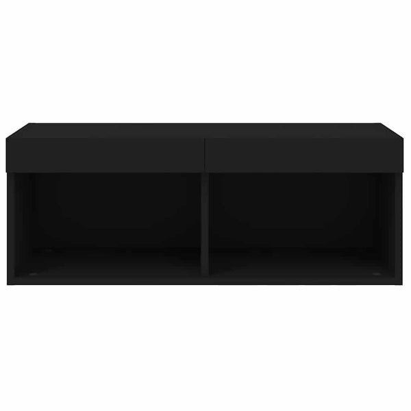 TV-Schrank mit LED Schwarz 80 cm