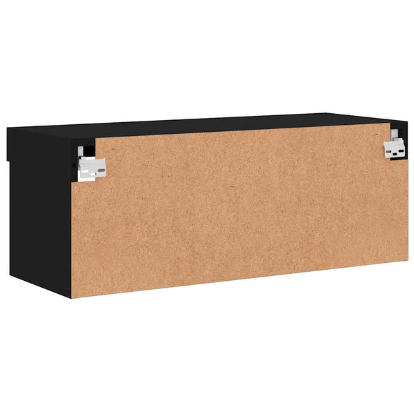 TV-Schrank mit LED Schwarz 80 cm