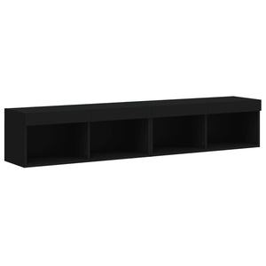 TV-Schränke mit LED Schwarz 80x30x30 cm, 2er-Set