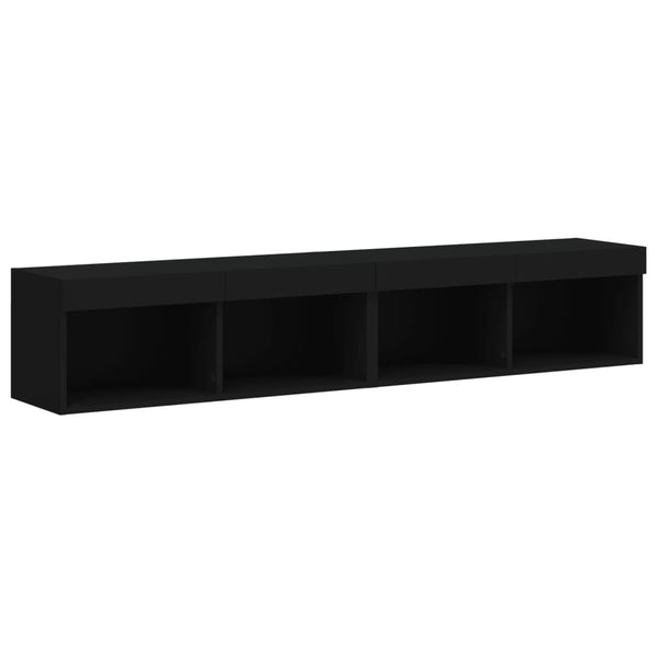 TV-Schränke mit LED Schwarz 80x30x30 cm, 2er-Set