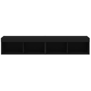 TV-Schränke mit LED Schwarz 80x30x30 cm, 2er-Set