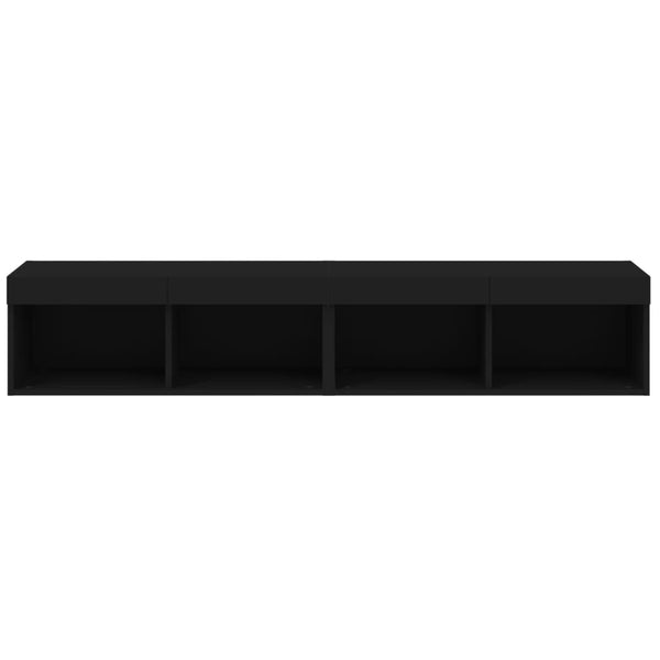 TV-Schränke mit LED Schwarz 80x30x30 cm, 2er-Set