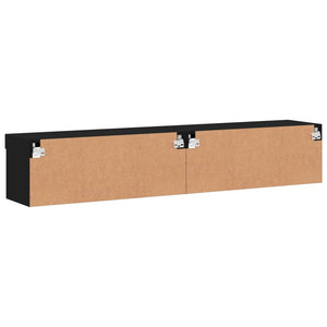 TV-Schränke mit LED Schwarz 80x30x30 cm, 2er-Set