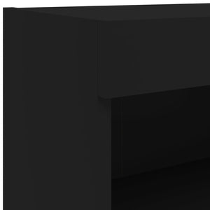 TV-Schränke mit LED Schwarz 80x30x30 cm, 2er-Set