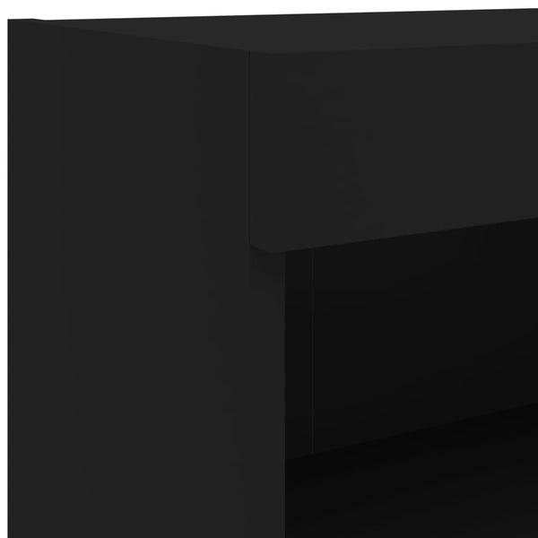 TV-Schränke mit LED Schwarz 80x30x30 cm, 2er-Set