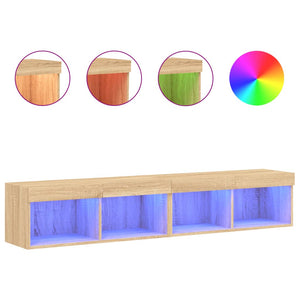TV-Schränke mit LED Sonoma-Eiche 80x30x30cm, 2er-Set
