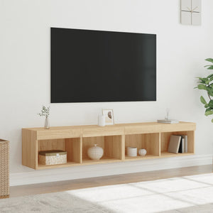TV-Schränke mit LED Sonoma-Eiche 80x30x30cm, 2er-Set