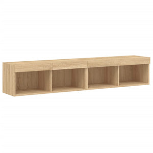 TV-Schränke mit LED Sonoma-Eiche 80x30x30cm, 2er-Set
