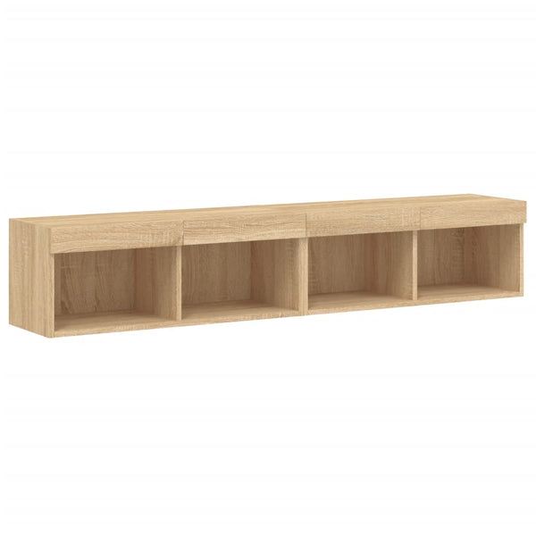 TV-Schränke mit LED Sonoma-Eiche 80x30x30cm, 2er-Set