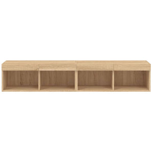 TV-Schränke mit LED Sonoma-Eiche 80x30x30cm, 2er-Set