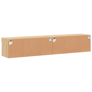 TV-Schränke mit LED Sonoma-Eiche 80x30x30cm, 2er-Set