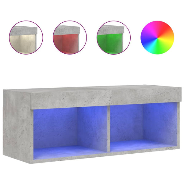 TV-Schrank Betongrau mit LED 80cm