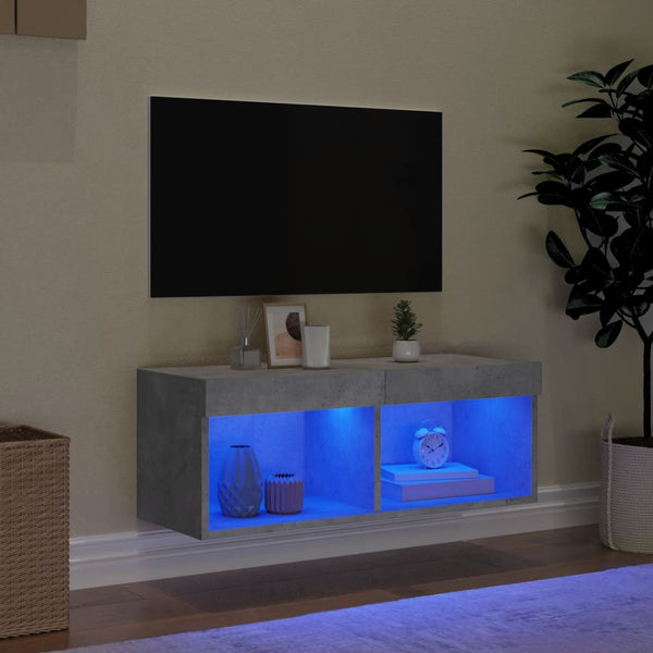 TV-Schrank Betongrau mit LED 80cm