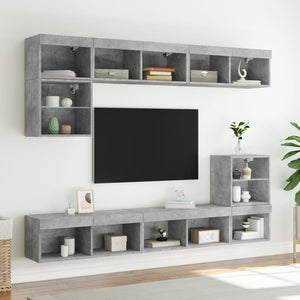TV-Schrank Betongrau mit LED 80cm