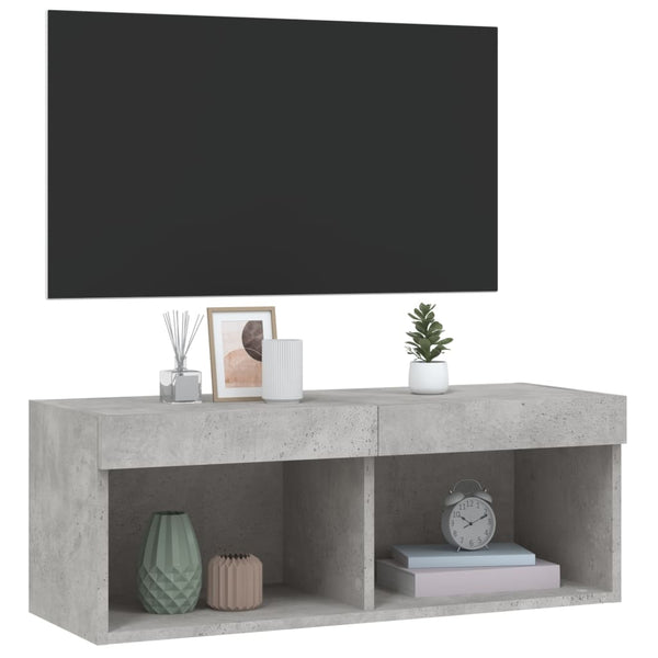 TV-Schrank Betongrau mit LED 80cm