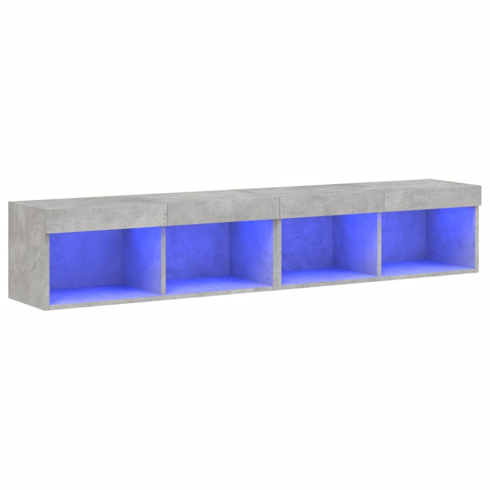 TV-Schränke mit LED Betongrau 2er-Set