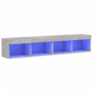 TV-Schränke mit LED Betongrau 2er-Set